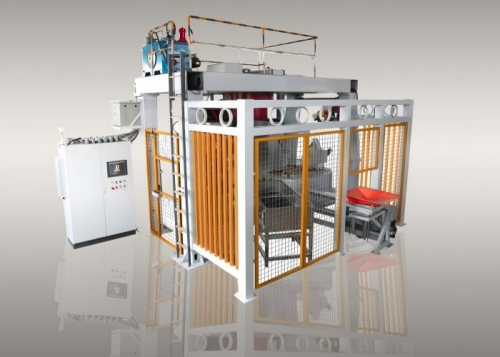 Double manipulator low pressure die casting machine for brass casting