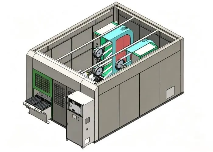 Enclosed industrial robotic grinding workstation for brass faucet deburring