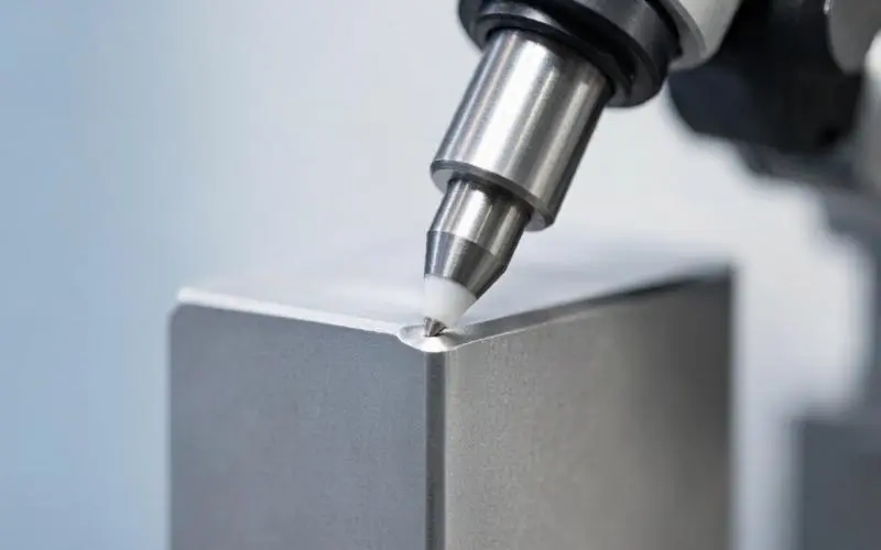 Automated edge deburring producing a consistent radius on a casting