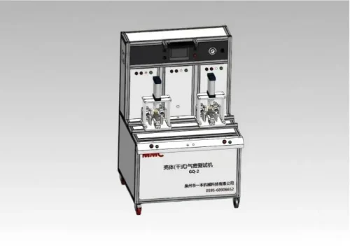 Automated dry air tightness tester for faucet housing leak detection