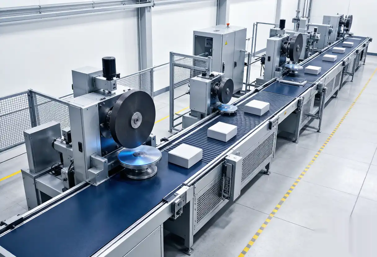 Technician servicing a robotic grinding spindle