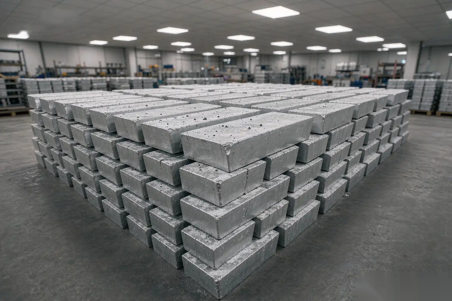 Aluminum alloy die casting ingots arranged for selection