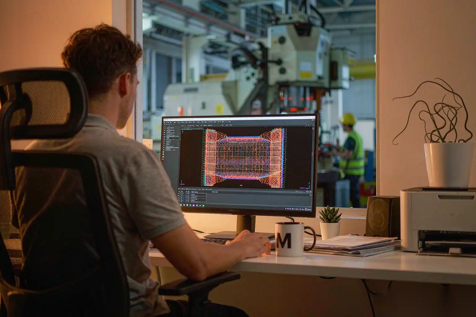 Simulación de llenado de un molde de fundición a presión de aluminio en una oficina de diseño