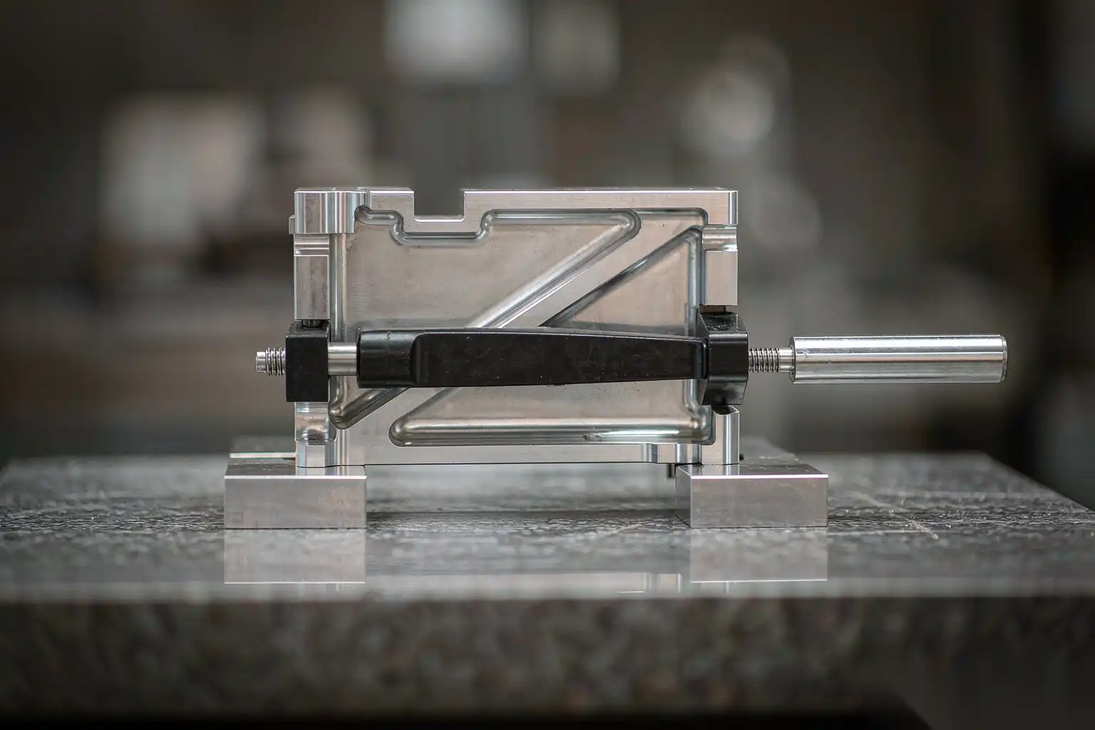 Thin wall die cast aluminum part clamped for dimensional inspection