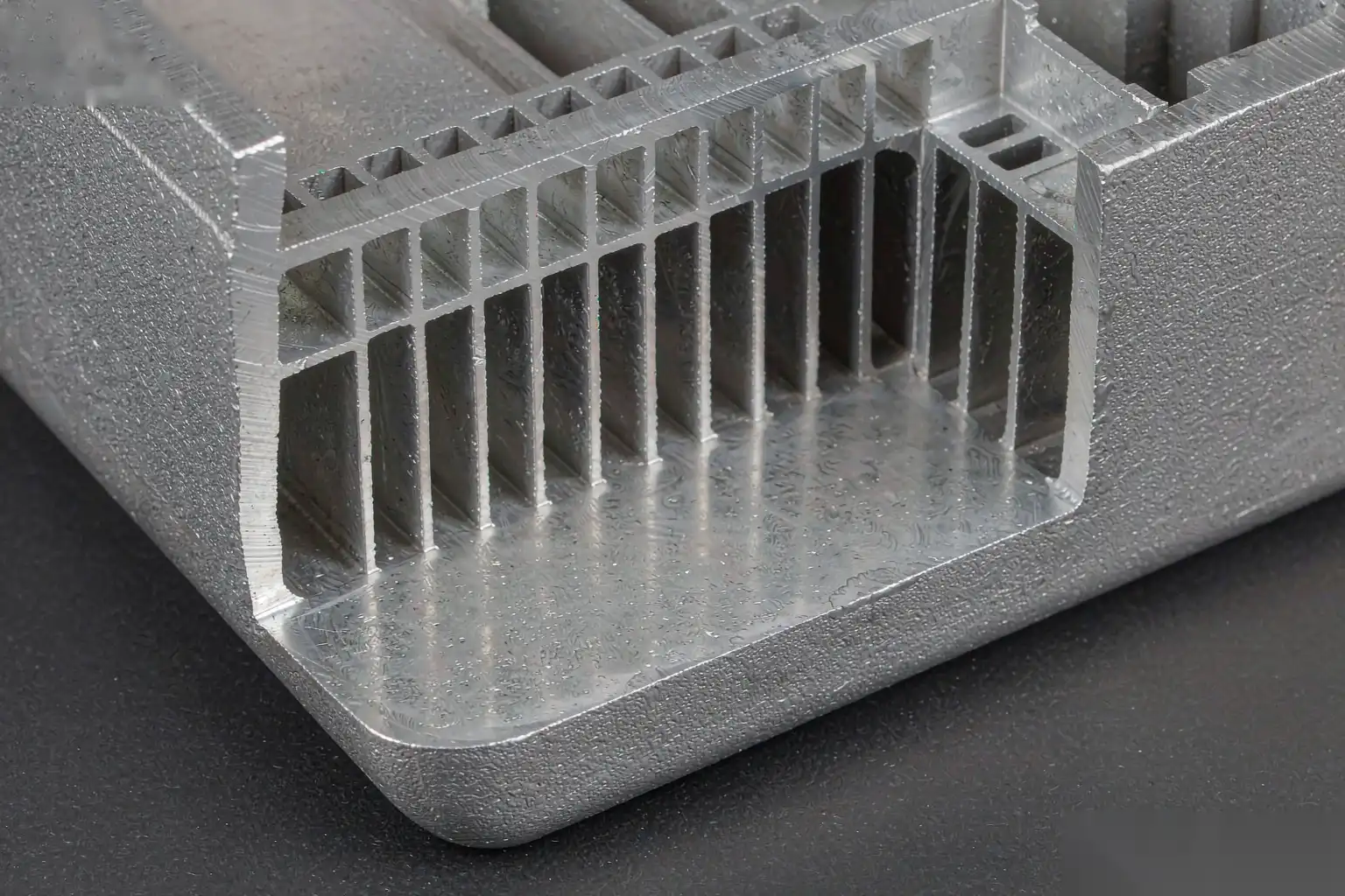 Aluminum die-cast housing with thin cooling fins