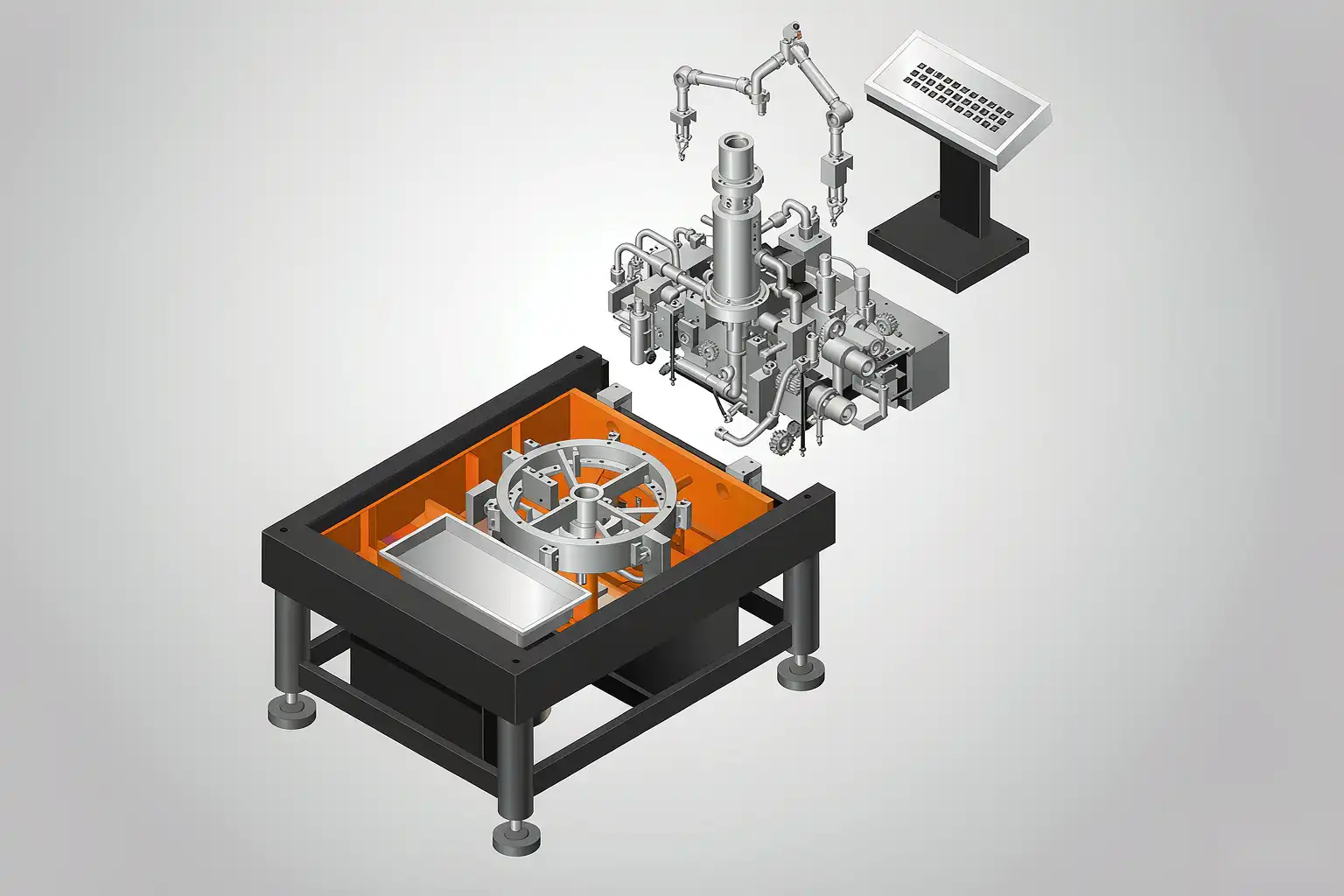 Breakdown diagram of core shooting machine cost components: machine, core box, controls, installation