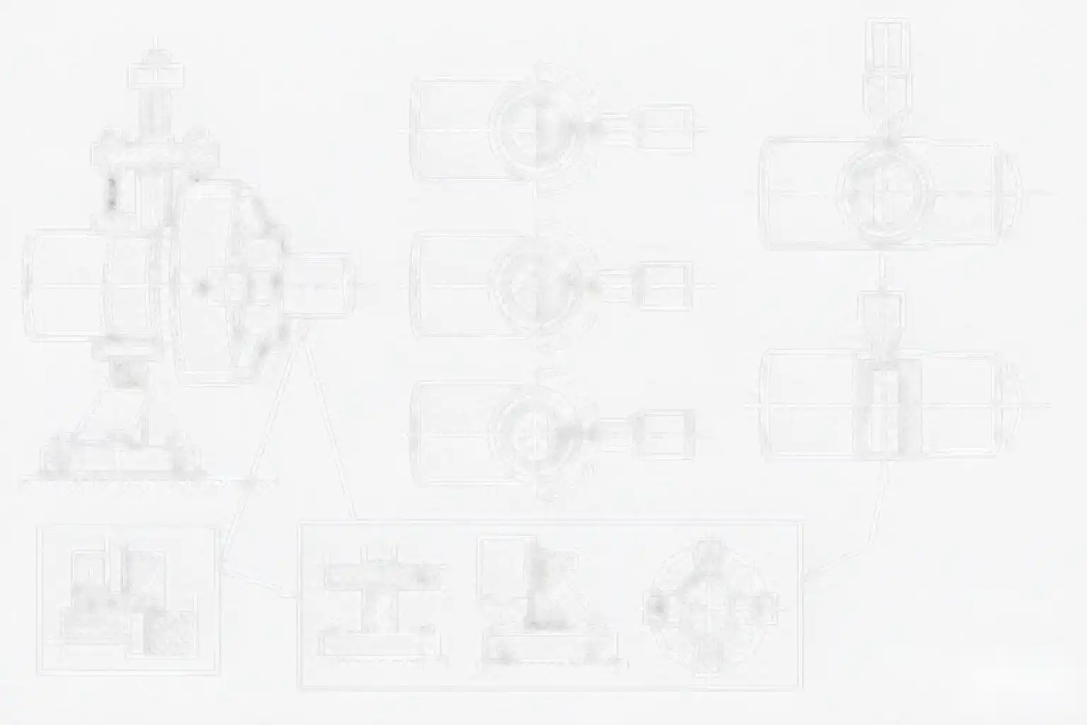 Diagram of CNC machining sequence for faucet seat, thread, and groove with fixturing