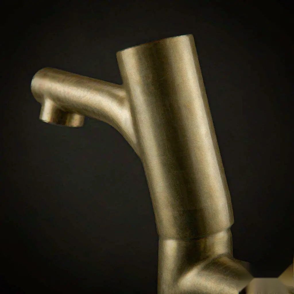 Ground brass faucet body showing a clean smooth parting line blend after grinding