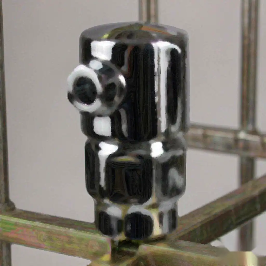 Chrome plated brass faucet body on a rack with a fresh bright finish