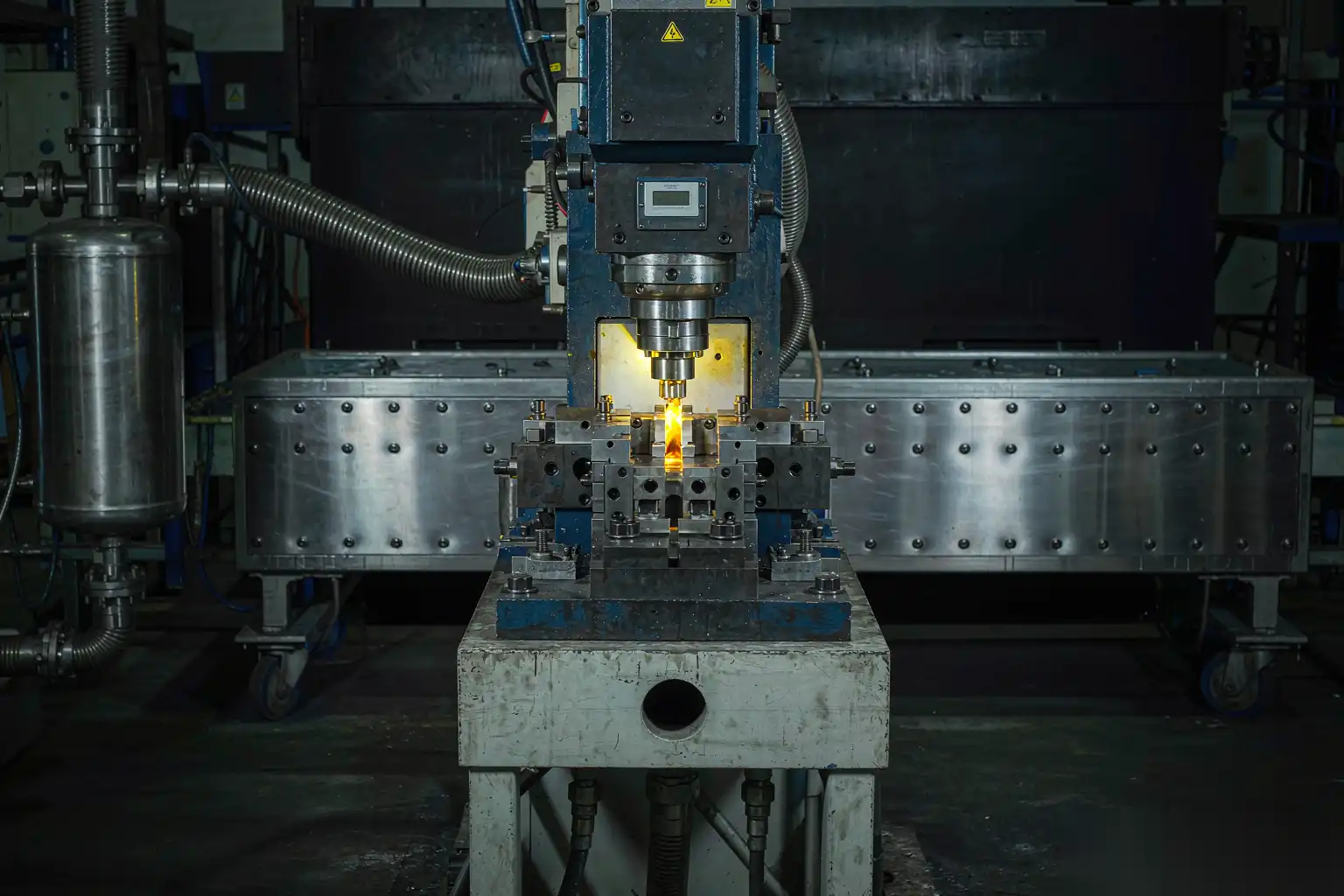 Zinc die-casting machine with robotic part removal