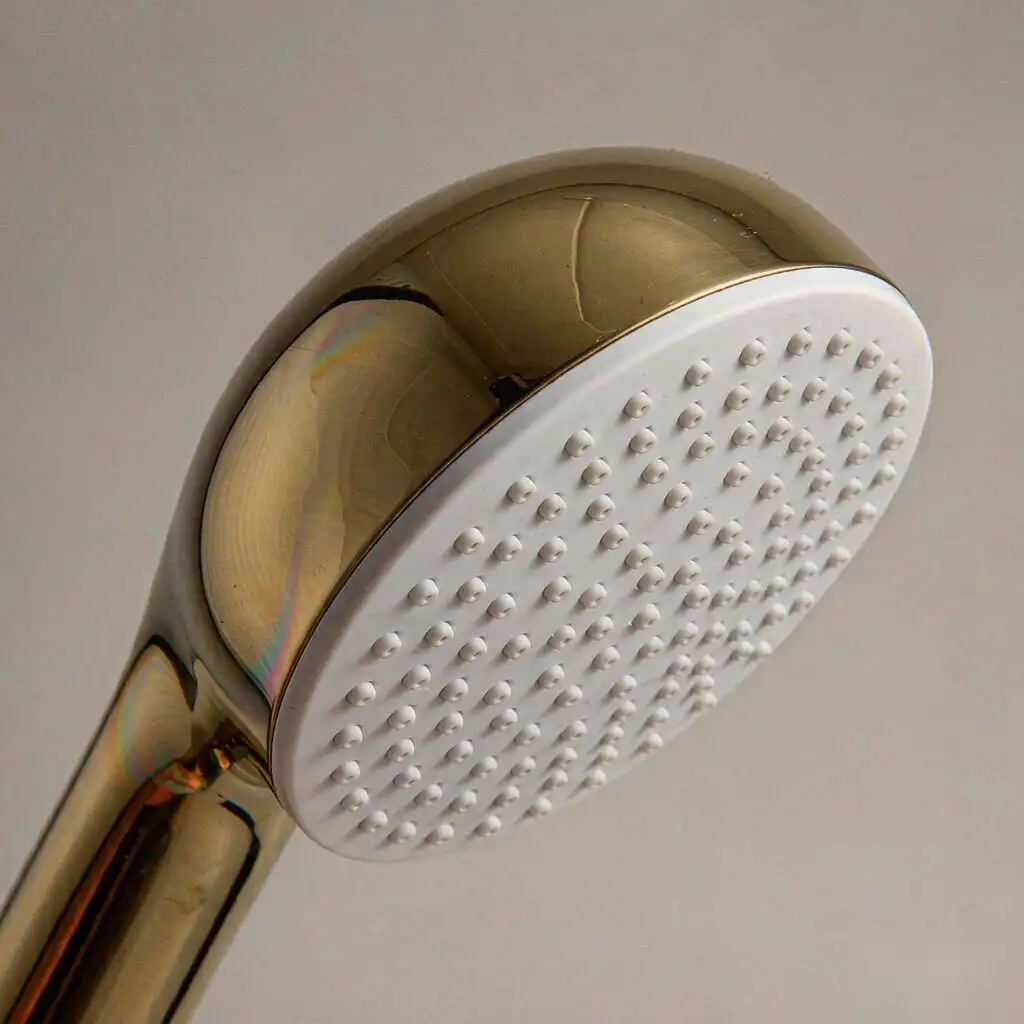 Finished sanitary ware shower head showing uniform bright dome and clean spray face